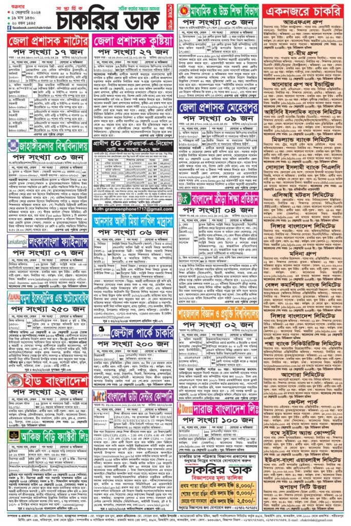 সাপ্তাহিক চাকরির খবর পত্রিকা ০২/০২/২০২৪ - saptahik chakrir khobor - Job Circular 2024 - BD Govt Job Circular 2024